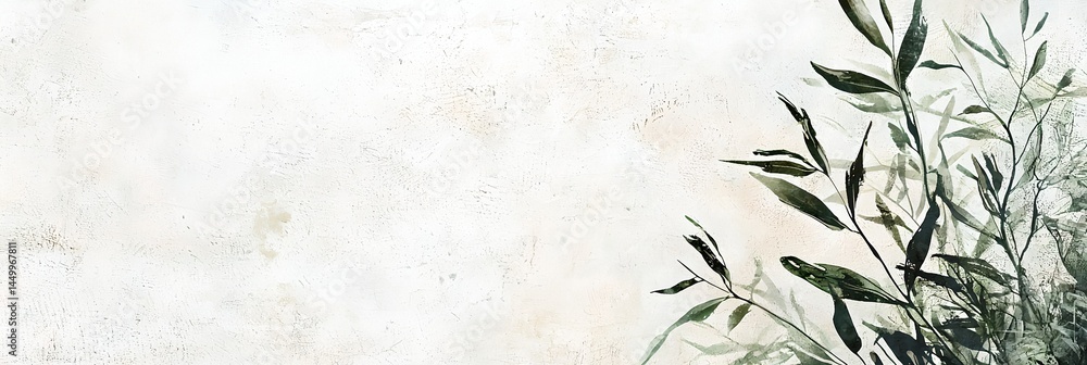 A white background with a green leafy plant on it