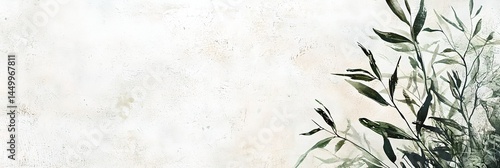 A white background with a green leafy plant on it