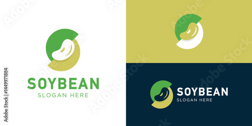 Creative simple soybean logo template. Abstract letter S and soy bean logo design vector illustration.