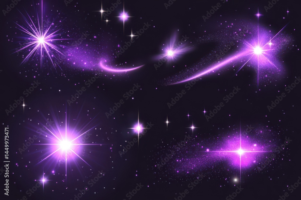 Fototapeta premium An abstract glowing light effect with stars illuminating the scene, creating a visually captivating and atmospheric ambiance.