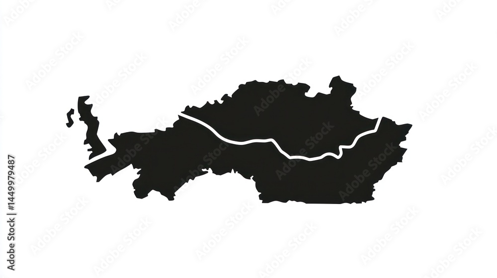 Simple black and white map of Transnistria Simple black and white map of Transnistria