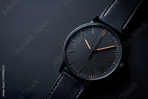 Wallpaper Mural Modern Mastery: A Sleek Designer Watch black background Torontodigital.ca
