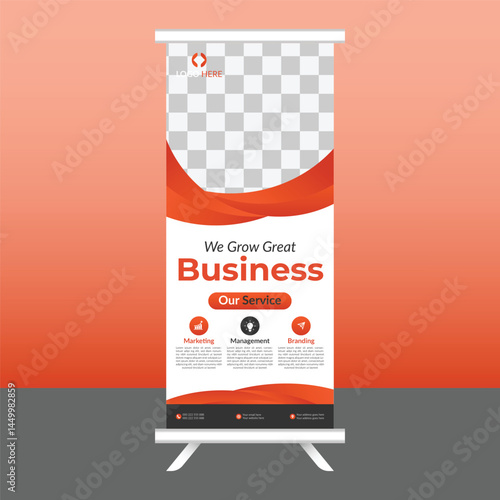 Modern business roll up banner stand for corporate events	