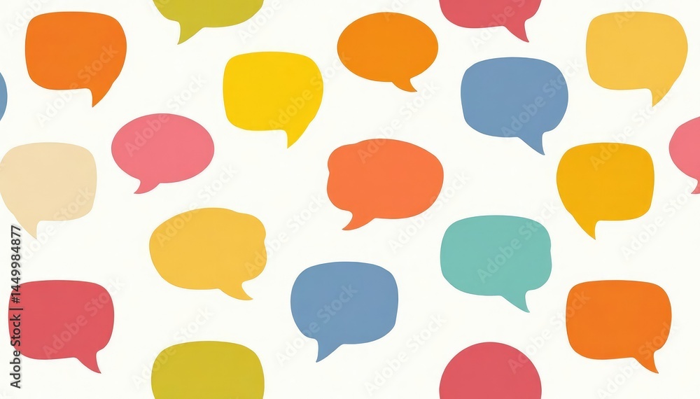 Seamless pattern of colorful speech bubbles on a white background, repeat, colorful bubbles, cartoon Seamless pattern of colorful speech bubbles on a white background, repeat, colorful bubbles, cartoon