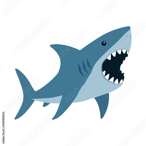 Great white shark animal cartoon