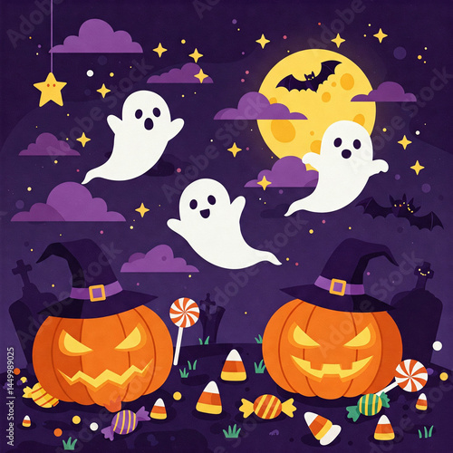 flat illustration of halloween