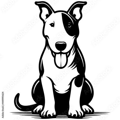 Bull Terrier Dog Illustration.