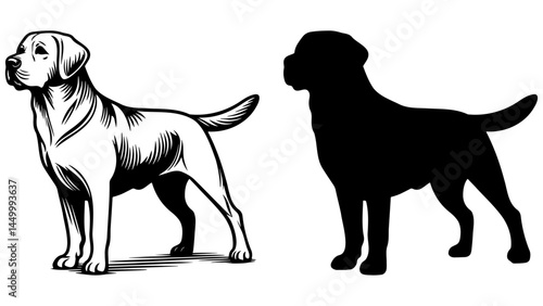 Labrador Retriever Dog Illustration.