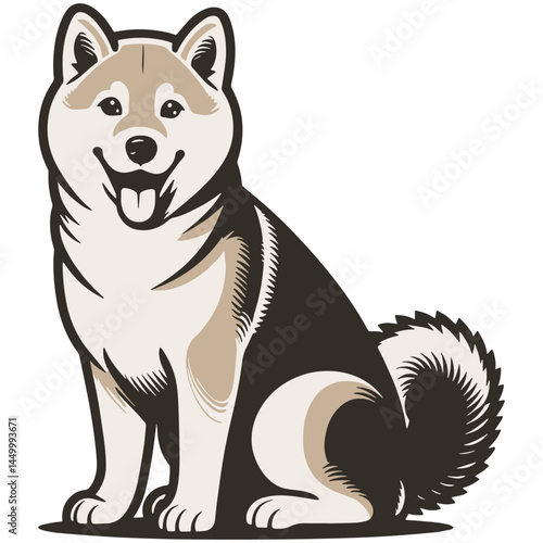 Shibu Inu Dog Illustration.