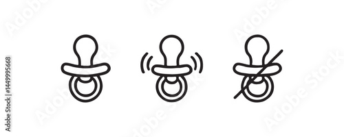 Baby pacifier icon set with variations Vector