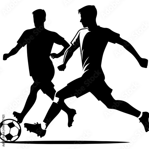 Soccer Player Silhouette Kicking Ball