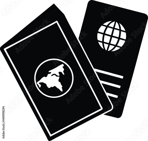 passport and boarding pass on white background