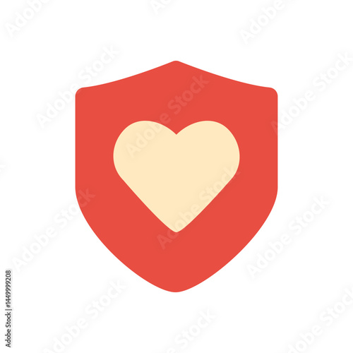 Heart on shield icon representing love protection