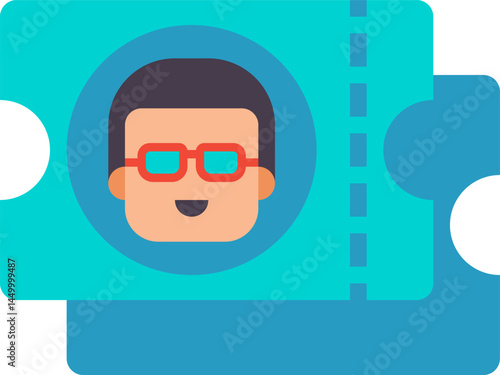 ticket illustration on a white background    