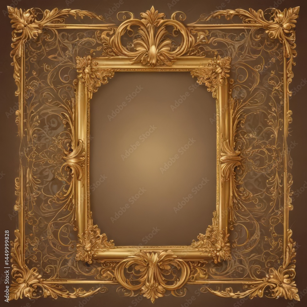 Obraz premium antique gold frame, vintage gold frame, antique gold picture frame
