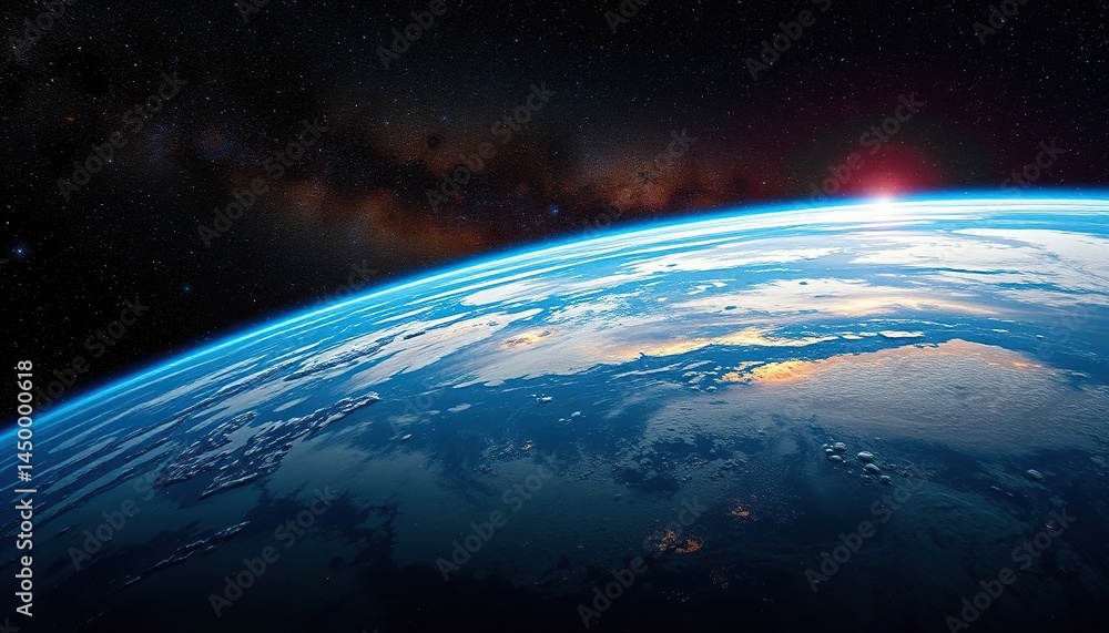 Obraz premium Earth from Space, Sunrise