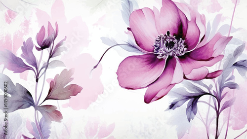 Floral background. Floral texture. Bright seamless pattern with flowers. Watercolor illustration.