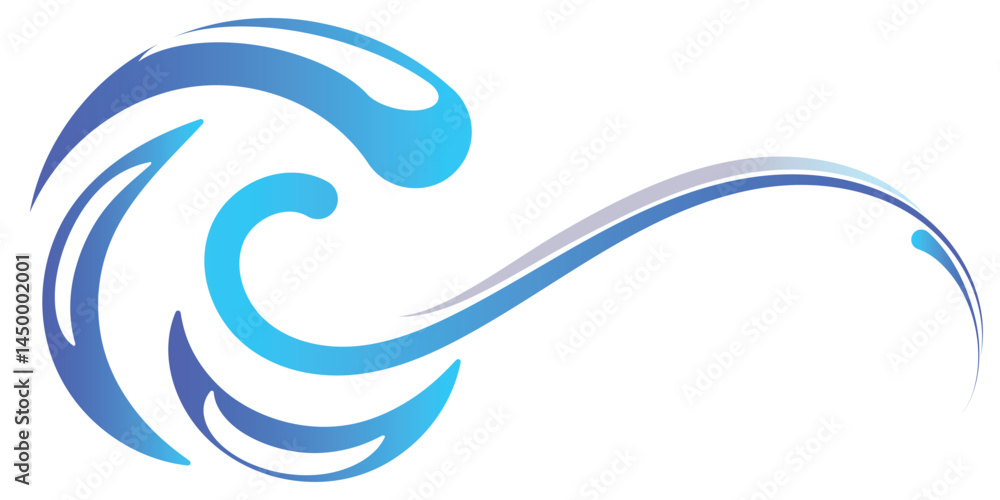 This image features flowing, stylized blue waves against a white background. This image features flowing, stylized blue waves against a white background.