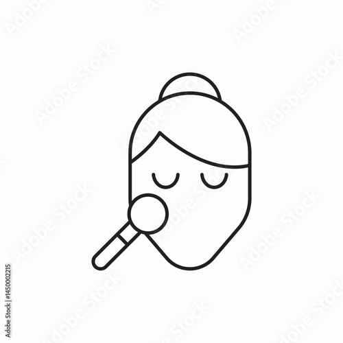Face powder makeup brush icon vector sign