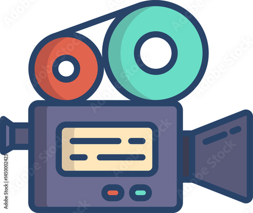 video camera illustration on a white background     