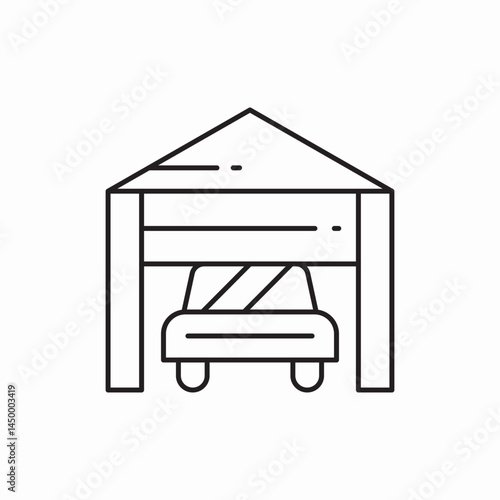 car garage door icon vector sign