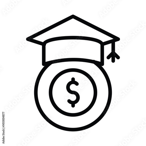 Educational Loan Vector outline icon. Eps10 file 
