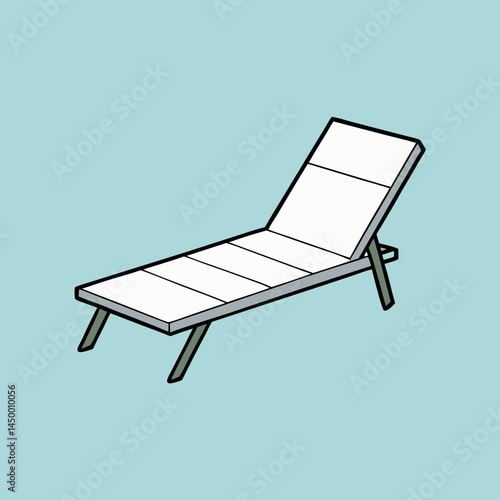 chaise longue on white background