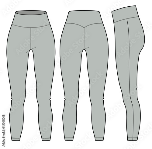 Women's athliesure ankle lenght leggings fashion flats vectors