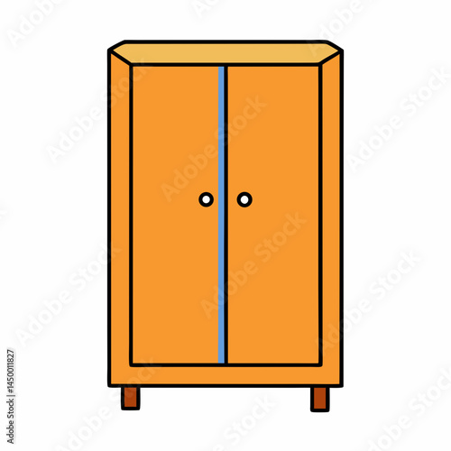 vector illustration of an open door