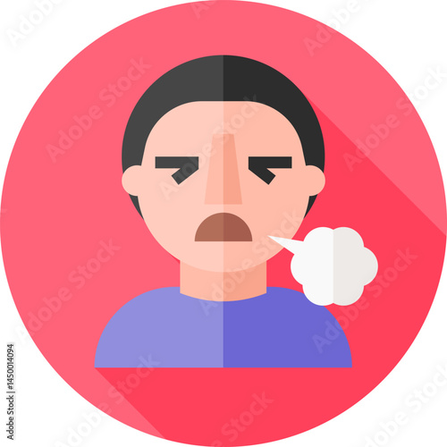 difficulty breathing illustration on a white background 