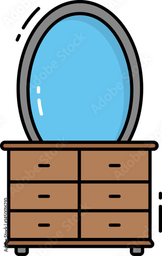 dresser illustration on a white background 