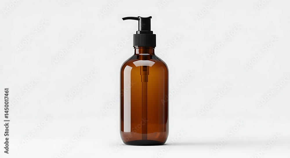 Amber Glass Dispenser Bottle Mockup: Elegant and Minimalist Product Design Amber Glass Dispenser Bottle Mockup: Elegant and Minimalist Product Design