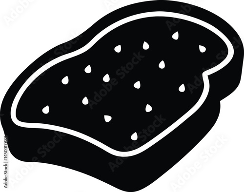slice of avocado toast on white background