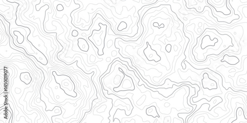 Abstract Topographic map design with Seamless pattern with lines . geographic contour map paper texture.  Retro topographic map. geographic mountain relief. terrain path isolated on background.