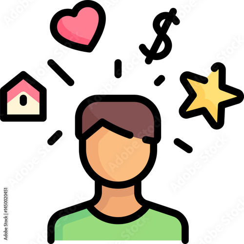 expectation (2) illustration on a white background 