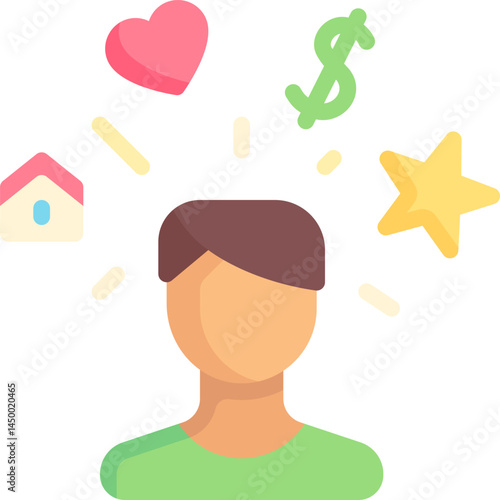 expectation illustration on a white background 