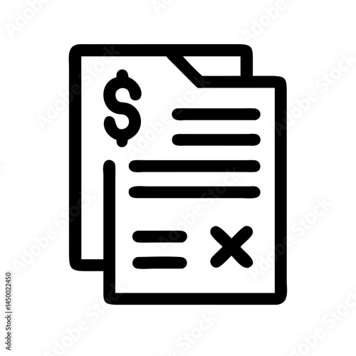 tax receipt silhouette on transparent background for web and graphic design
