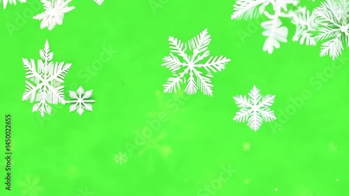 Wallpaper Mural White Snowflakes on Bright Green chromakey Background   Torontodigital.ca