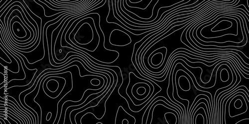  terrain path isolated on a black background retro topographic map. vector illustration.
