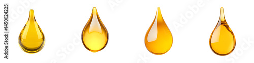 Glistening golden amber droplets