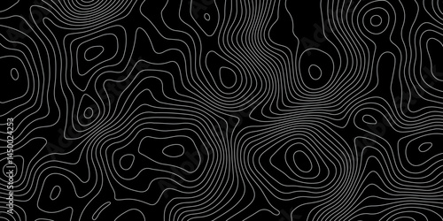  terrain path isolated on a black background retro topographic map. vector illustration.

