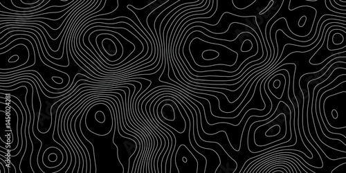  terrain path isolated on a black background retro topographic map. vector illustration.
