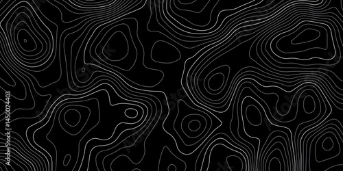  terrain path isolated on a black background retro topographic map. vector illustration.
