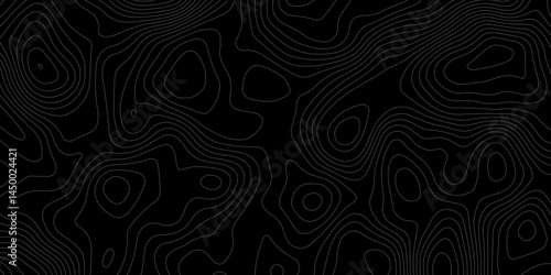  terrain path isolated on a black background retro topographic map. vector illustration.
