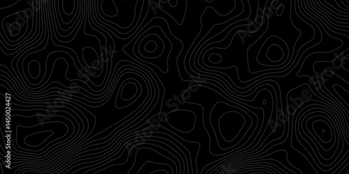  terrain path isolated on a black background retro topographic map. vector illustration.
