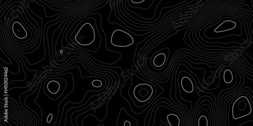 terrain path isolated on a black background retro topographic map. vector illustration.
