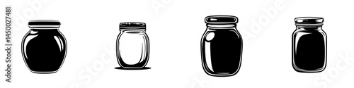 Collection of various jars in different sizes showcasing simple container designs for storage