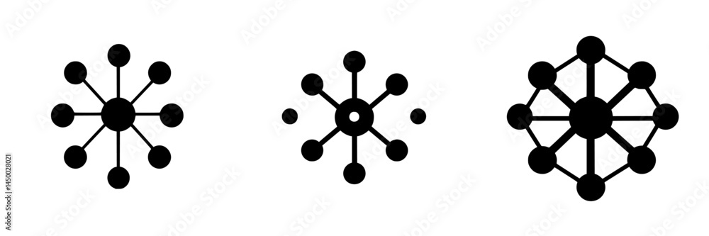 Unique geometric designs showcasing interconnected nodes on a white background Unique geometric designs showcasing interconnected nodes on a white background