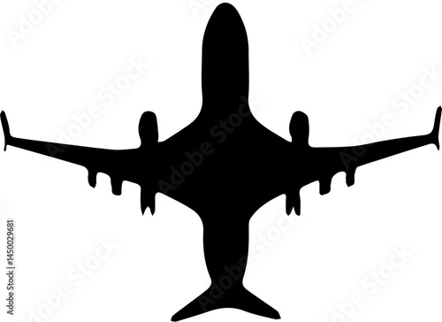 black silhouette of aeroplane