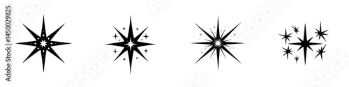 Unique collection of star designs showcasing various styles and forms for modern decoration or artistic inspiration